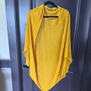 Do Everything in Love Yellow Open-Front Poncho